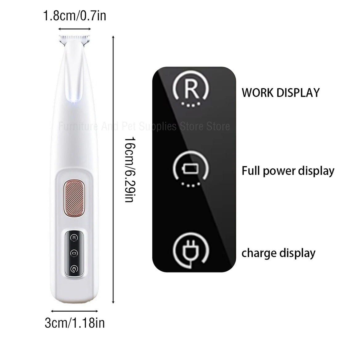 LED Dog Paw Trimmer with Waterproof Design