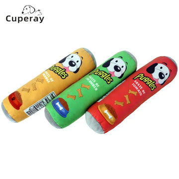 Dog Molar Toys Barrel Shape Sound Puppy Chew Plush Toy Bite Resistant Pet Interactive Playing Relieve Boredom Toy Accessories