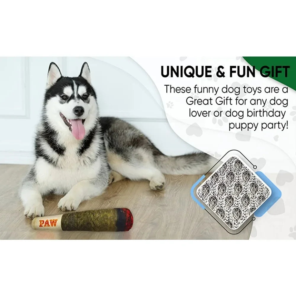 Doggy Doobie - Funny Dog Toys - Plush Squeaky Toys for Medium, Small and Large